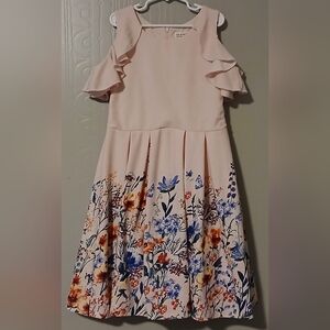Knitworks Girls Size 12 Floral Butterfly Dress